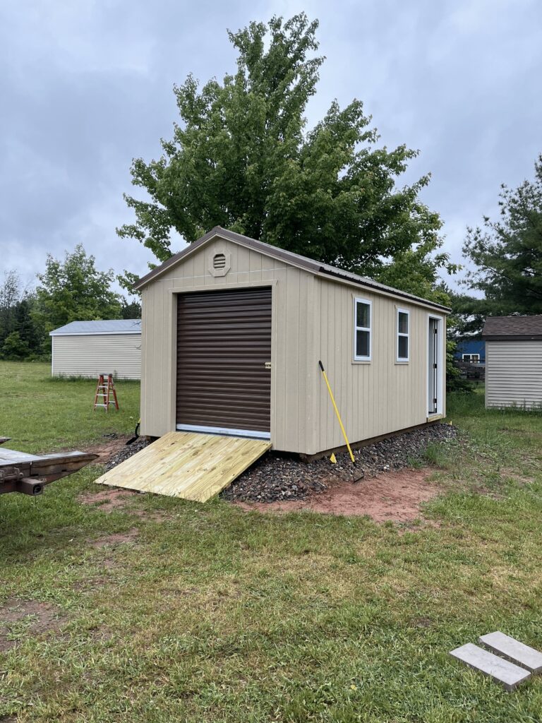 Gable Shed with Rolling Door